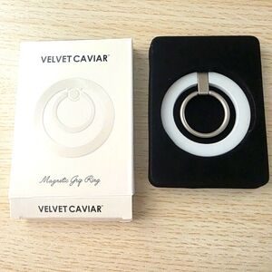 Velver Caviar Magsafe White Croc Ring Grip